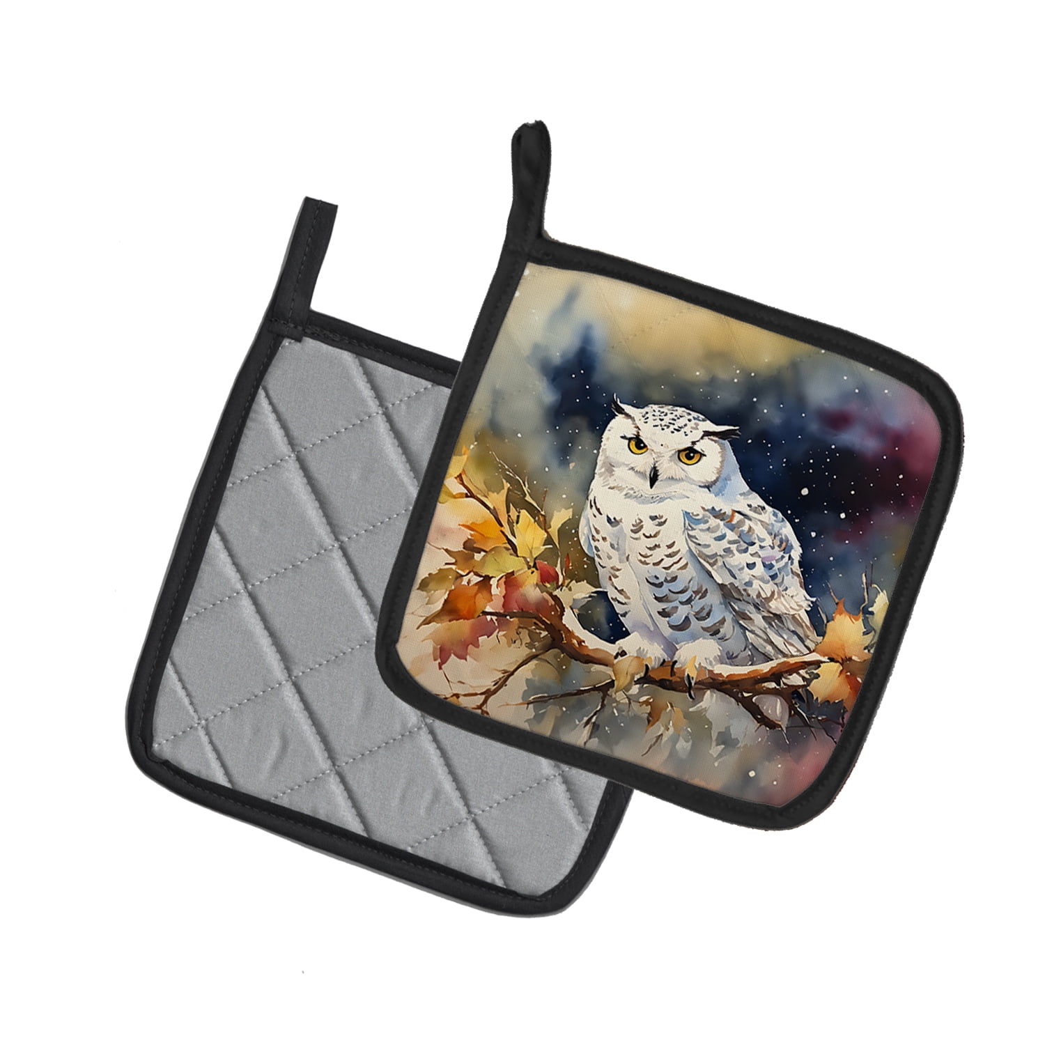 Carolines Treasures 7.5 x 7.5 in. Snowy Owl Pot Holders - Set of 2