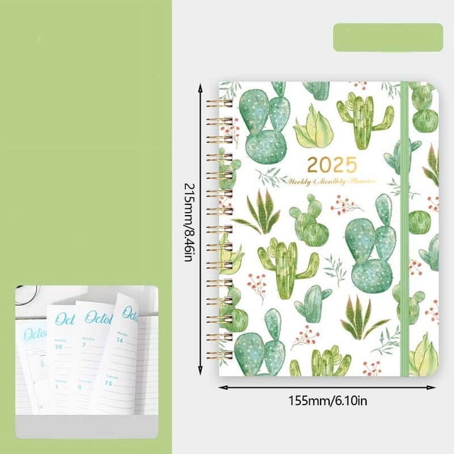 PEONAVET Distribution Book 2025 English Schedule A5 Plan Book with Separating Pages Plan Notebook Coil Book