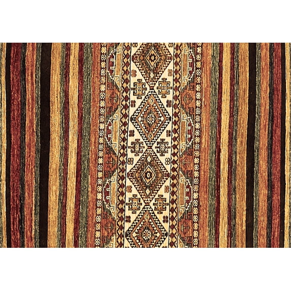 Ahgly Company Indoor Rectangle Abstract Brown Modern Area Rugs, 2' x 5'
