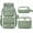 Green & White, variant on 3-Piece Cute Backpack Set with Insulated Lunch Bag & Pencil Case, Purple & White