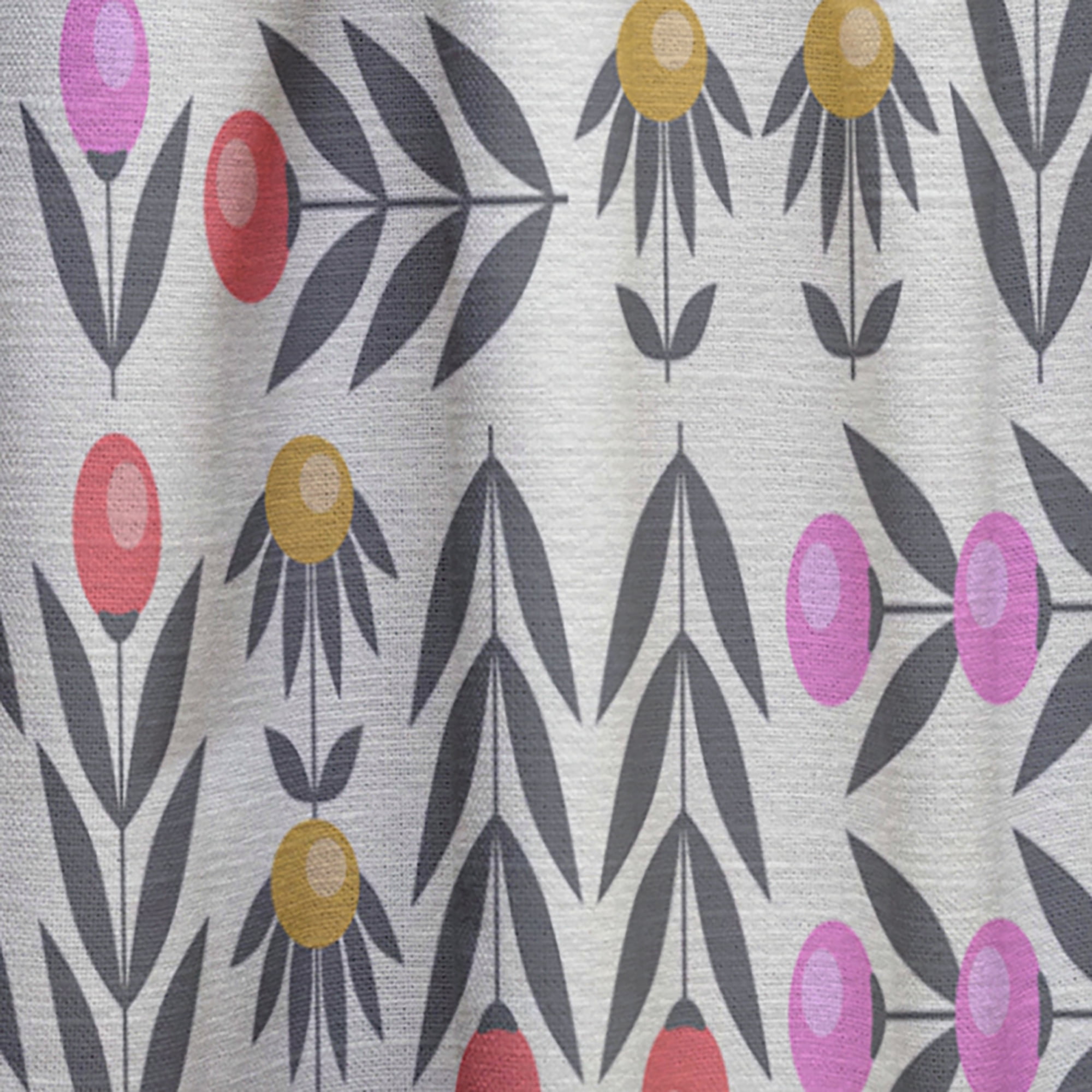 Designart 'Abstract Retro Floral Design XI' Mid-Century Modern Curtain Panel