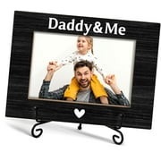 HIGHCOOL Daddy and Me Photo Frame - 4x6 Wood Frame, Perfect for Father's Birthday, Dad, Men, Father's Day, Thanksgiving, Christmas, 4x6 Photo Display - Style 09