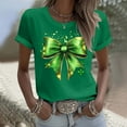 thumbnail image 2 of biudgviw St. Patrick's Day Shirt for Women Green Print Crewneck Graphic Tee Tops Casual Loose Short Sleeve T-Shirt for Festival Party, 2 of 5