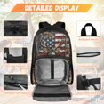 thumbnail image 2 of Yspwyqan Backpack Set with Lunch Box Pencil Case for Boys, Vintage USA Flag Deer Lightweight Large Capacity Kids Backpack Fits 14" Laptop for School, 2 of 7