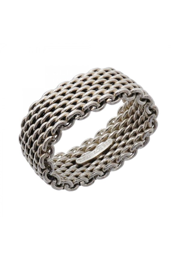 Pre-Owned Tiffany & Co. Somerset Mesh Ring, Sterling Silver 925, Size 13.5, Women's, P3196172