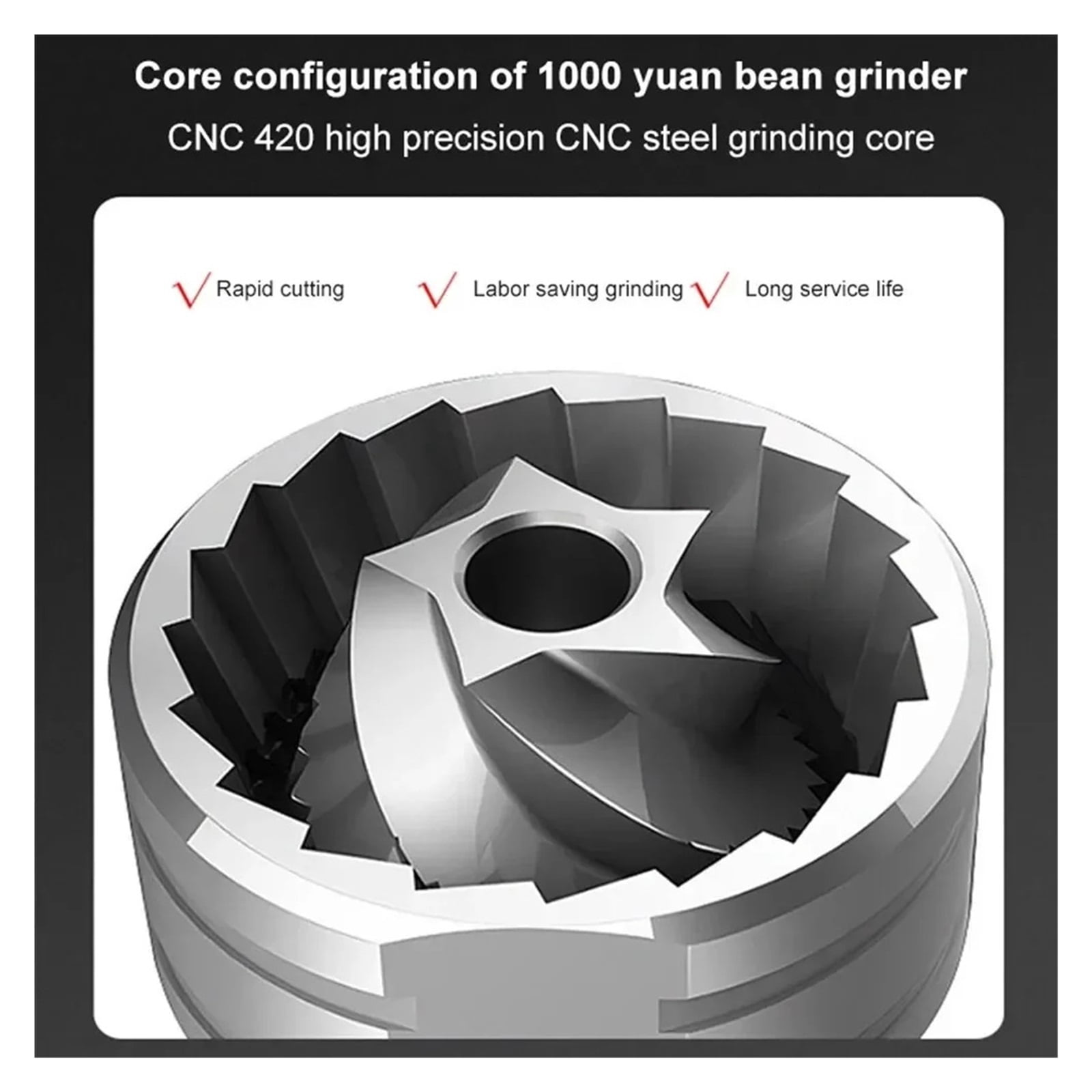 Manual Coffee Grinder CNC Stainless Steel Professional Double Bearing Adjustable Hand Burr Coffee Bean Grinding ,Portable