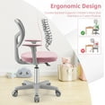 thumbnail image 6 of YYEAN  Desk Chair, Adjustable Mesh Computer Chair with Armrest, Soft Cushion and Mid Back Swivel Office Chair for Teens Students (Pink), 6 of 9