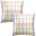 thumbnail image 2 of Easter Throw Pillow Covers 18x18 inch Watercolor Colorful Buffalo Plaid Checked Cushion Pillow Cases for Holiday Home Couch Bed Spring Farmhouse Rustic Indoor Decoration, 2 of 4