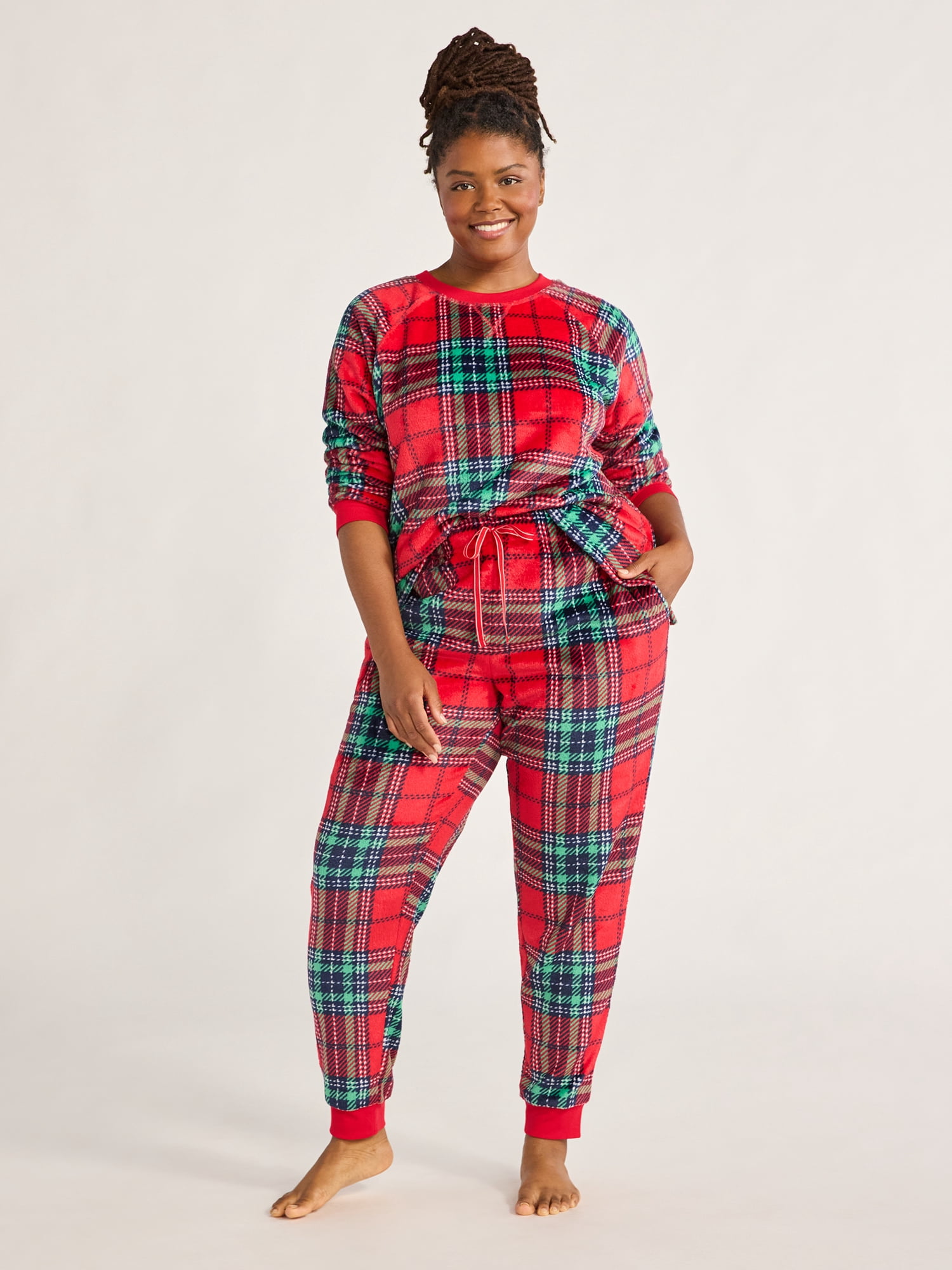Joyspun Plush Sleep Top - Long Sleeve Pajama Shirt - Walmart.com