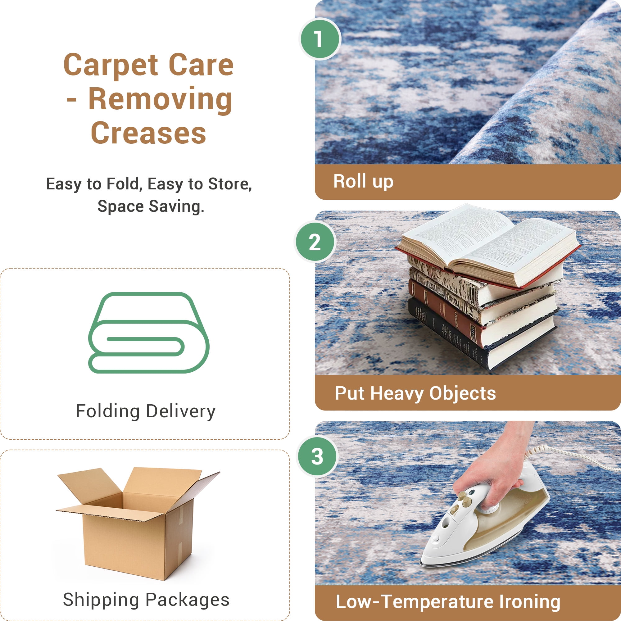NewBuros Area Rugs 5'x7', Modern Abstract Non-Slip Washable Rugs for Living Room, Soft Low Pile Stain Resistant Indoor Carpet for Bedroom Dining Room Playroom, Gray Blue