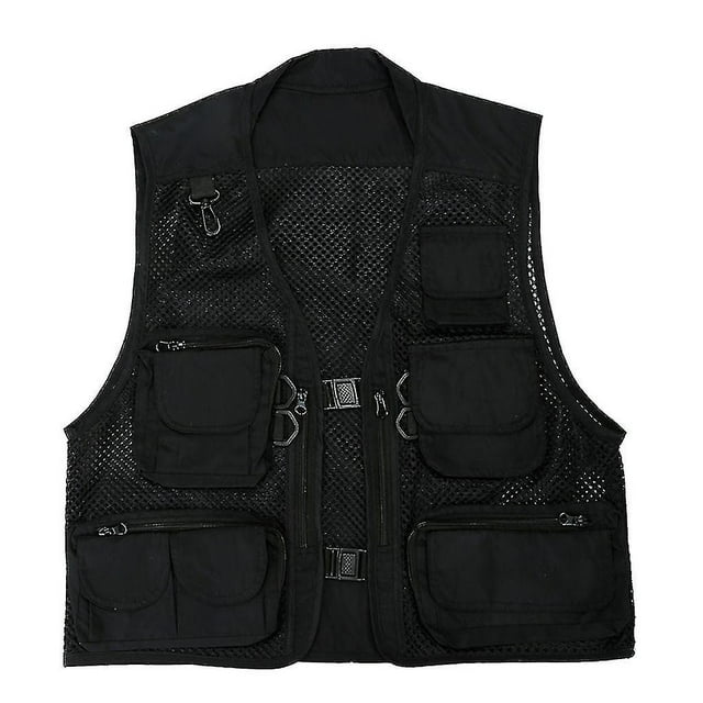 Men Mesh Photography Vest Multi-pocket Portable Breathable Safety Waistcoat