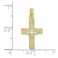 thumbnail image 2 of 12mm 10k Solid Yellow Gold Dove In Religious Faith Cross Charm Pendant Necklace for Women - .6 Grams, 2 of 2