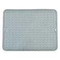 thumbnail image 2 of Soft Rubber Dish Drying Mat for Kitchen Flexible Non Slip Drain Board for Dishes Glassware Heat Resistant Counter Protector Dark Blue,1PC,Grey, 2 of 10