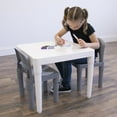 thumbnail image 5 of Humble Crew Inspire Toddler Dry Erase Plastic 3pc Table and 2 Chairs Set, Square White Table & Grey Chairs, 5 of 7