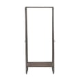 thumbnail image 3 of Linon Paisley Tall Steel Clothing Rack Distressed Wood Shelf 4 Hooks in Pewter, 3 of 13