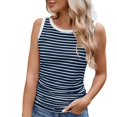 thumbnail image 5 of YUEVORA Striped Tank Tops for Women, Ribbed Color Block Slim Fit Tops for Women, Summer Casual Basic Tops, Soft Stretchy Daily Wear Sleeveless Tops, 5 of 7