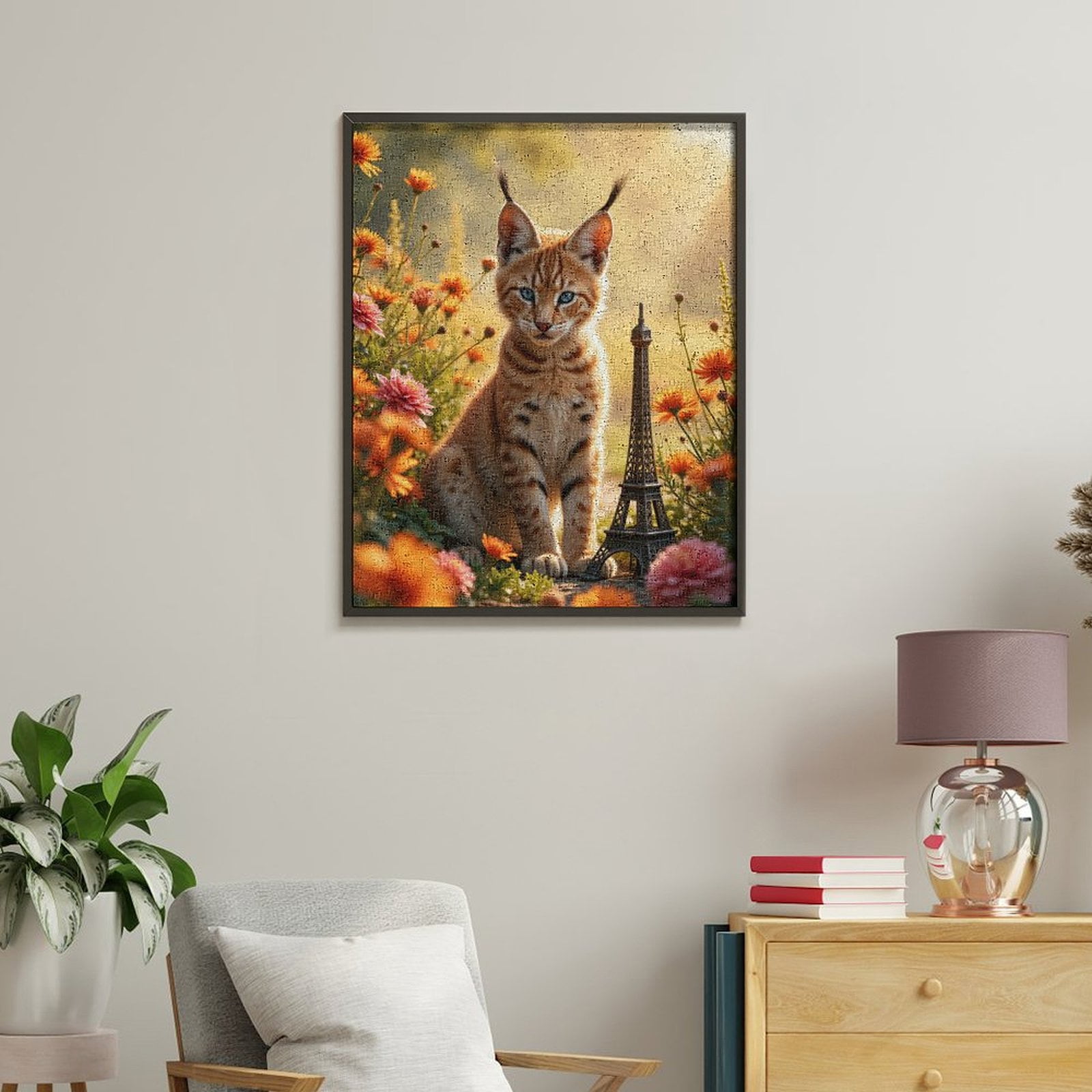 Paint by Numbers Kit for Adults, Lynx Nature Flowers Miniature Tower Paint by Numbers, Easy Paint by Numbers Kit for Adults Beginner, DIY Adult Paint by Number Kits on Canvas, Home Decor