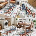 thumbnail image 6 of Independence Day Washable Area Rug 4 x 6 ft Vintage Butterfly Star Leaf Gray Plaid, Soft Non Slip Rugs Stain Repellent Indoor Felt Carpet for Living Dining Room Bedroom Home Office, 6 of 9