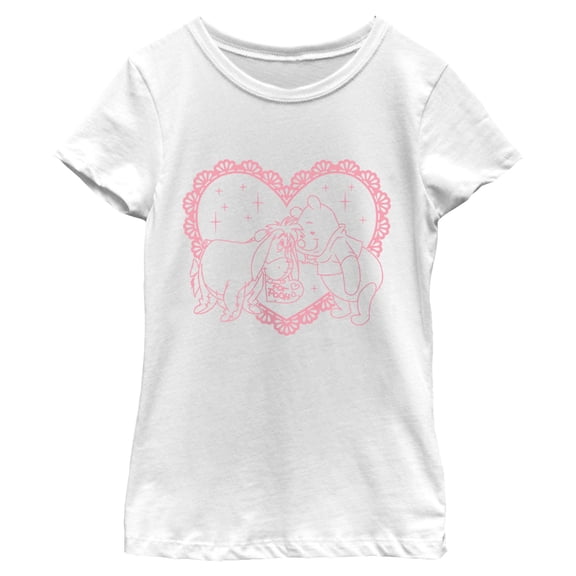 Girls Winnie the Pooh Eeyore Heart and Love Friend T Shirt
