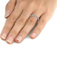 thumbnail image 3 of Pompeii 1/2ct Blue Sapphire Diamond Wedding Band Stackable Eternity Ring 14k White Gold, 3 of 3