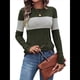 thumbnail image 2 of Suéteres de Punto A Rayas de Larga con Cuello Redondo, Ajustados y A para Mujer. Verde XL, 2 of 8
