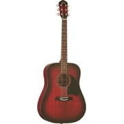 Oscar Schmidt Acoustic Guitar Flame Black Cherry Finish