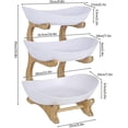 thumbnail image 2 of 3 Tier Fruit Bowl Set Wooden Fruit Plate Rack With Plastic Trays Snacks Nut Storage Basket Holder, 2 of 3