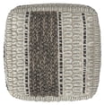 thumbnail image 3 of Simpli Home Grady 18 inch Wide Contemporary Square Pouf in Earth Tone Brown Handloom Wool and Cotton, 3 of 4