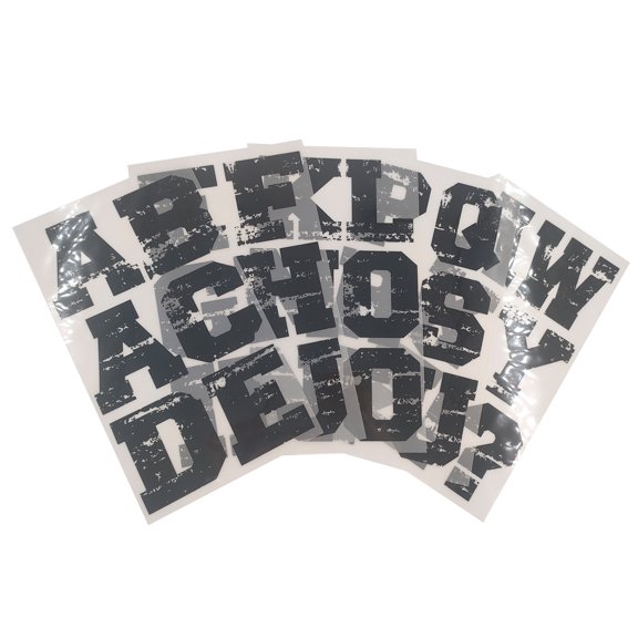 3" Iron-On Distressed Black Letters by Make Market