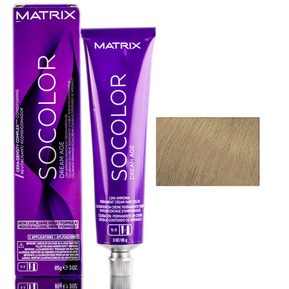 Matrix SoColor Dream Age Perm Cream Haircolor - 510NA Extra Light Blonde Neutral Ash - Pack of 1 with Sleek Comb