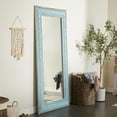 thumbnail image 2 of DecMode 36" x 72" Blue Carved Tribal Wall Mirror, 2 of 11