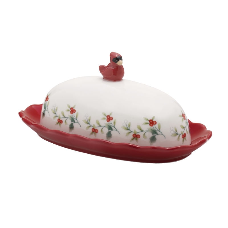 Pfaltzgraff Winterberry Cardinal Butter Dish