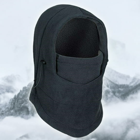 harmtty Fashion Fashion Warm Hats Integrated Ear Breathable Waterproof Thermal Fleece Balaclava Hat Stylish Winter Headwear for Men Women Black