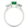 thumbnail image 4 of 4ct emerald cut green emerald 18k white gold 3 stone Bridal Wedding Engagement Promise Anniversary Ring for Women size 10, 4 of 7