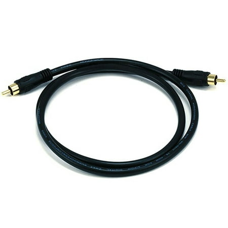 Monoprice 3ft Coaxial Audio/Video RCA Cable M/M RG59U 75ohm (for S/PDIF, Digital Coax, Subwoofer & Composite