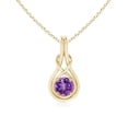 thumbnail image 1 of Angara Collier en Améthyste Naturelle - Pendentif Solitaire en Améthyste Ronde Nœud Infini en Or Jaune 14 K pour Femmes, 1 of 8
