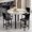 Gray & Black Velvet Chairs, variant on LinkRomat Dining Table Set for 4, Round Kitchen Table Set with 4 Gray hand-woven velvet chairs for Kitchen Breakfast Nook Dining(Marble & Gray)