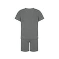 thumbnail image 5 of hirigin Men Casual Sports Suit, Short Sleeve Slim Fit Round Neck Tops+Solid Color Bandage Short Pants, 5 of 9