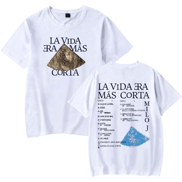 Milo J La Vida Era Mas Corta Camiseta Mujeres Hombres Casual Cuello Redondo Manga Corta Camiseta De Moda