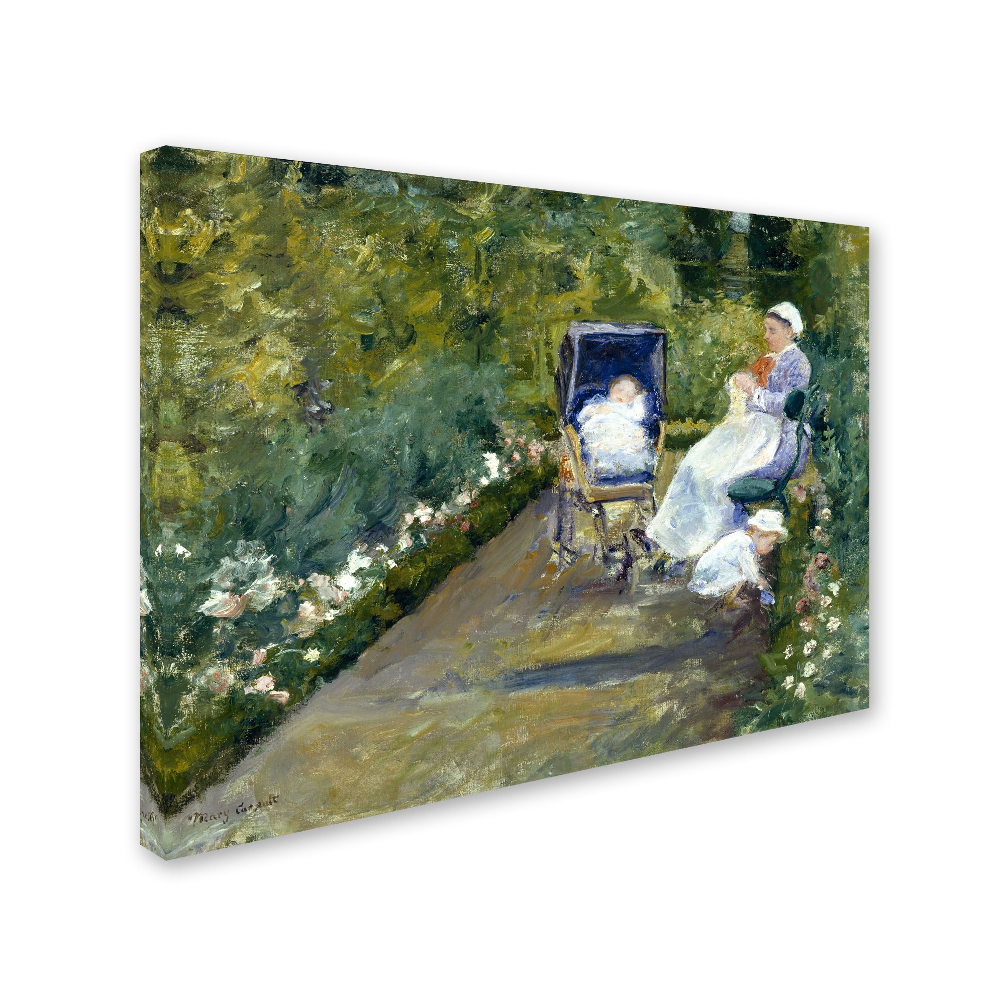 Cassatt 'Children In The Garden With Nanny' Canvas Art