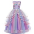 thumbnail image 1 of eKids Robe de Princesse pour Fille Longue en Tulle Robe de Demoiselle d'Honneur Costume Unicorn, 1 of 7