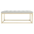 thumbnail image 6 of SAFAVIEH Reynolds Contemporary Modern Glam Tufted Bench, Grey/Brass, 6 of 8