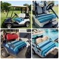 thumbnail image 6 of Golf Cart Seat Covers for 2 Seater,Blue Ocean Microfiber Cart Seat Towel Blanket,Beach Blue Green Stripes Waves Watercolor Absorbent Breathable Non Slip Bench Seats Protector for Golf Course 51"x31", 6 of 9