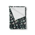 thumbnail image 2 of Leaves Soft Flannel Fleece Throw Blanket, Elements from a Lake in Eastern Parts of the World, Cozy Plush for Indoor and Outdoor Use, 50" x 60", Cadet Blue Night Blue, by Ambesonne, 2 of 5