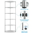 thumbnail image 5 of 6 Tier NSF Corner Wire Shelf Shelving Unit, 18 x 18 x 72 Inch 420lbs Capacity Heavy Duty Adjustable Metal Storage Rack with Leveling Feet & Shelf Liners for Office Kitchen Bathroom and More - Chrome, 5 of 10