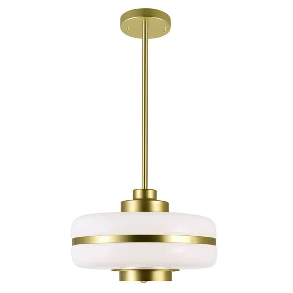 CWI Lighting Elementary 1 Light Down Contemporary Metal Pendant in Gold