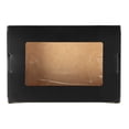 thumbnail image 6 of Cafe Vision 42 oz Black Paper Medium Take Out Container - Hinge Lock - 8" x 5 1/2" x 2" - 50 count box, 6 of 10