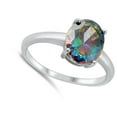 thumbnail image 4 of CHOOSE YOUR COLOR Multi-color CZ Promise Ring .925 Sterling Silver Band Black Female Size 9, 4 of 4