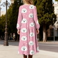 thumbnail image 6 of SERTG Girls Fashion Print Valentine's Day Long Sleeve Round Neck Dress with Pockets Kids Spring Summer Casual Everyday Outfit Skirts(Multicolor,4-5 Years), 6 of 6