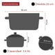 thumbnail image 2 of Cacerola Olla con tapa 20 cm RD Royal Cook Negra Antiadherente 2 pz, 2 of 5